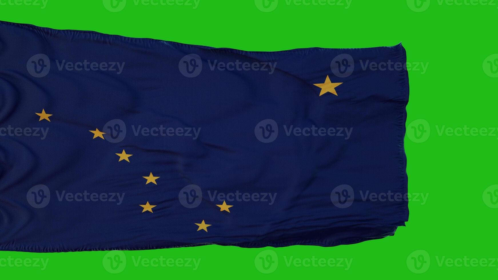 Flag of Alaska on Green Screen. Perfect for your own background using green screen. 3d rendering photo