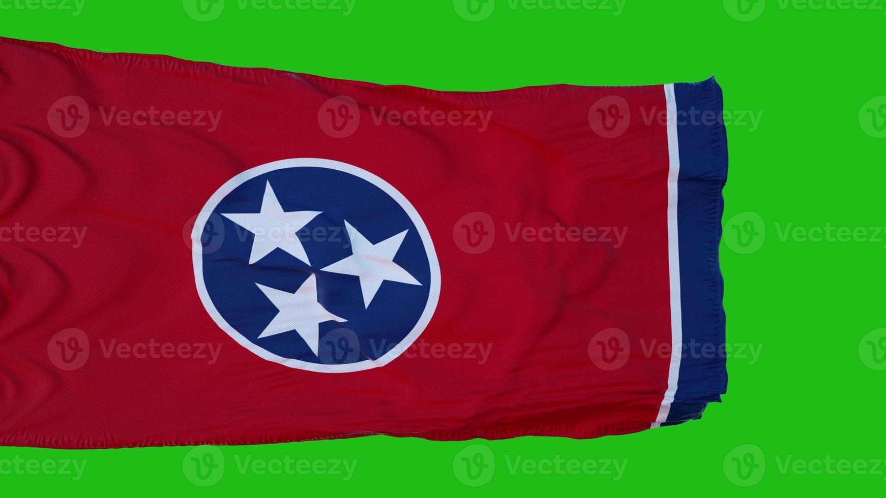 Flag of Tennessee on Green Screen. Perfect for your own background using green screen. 3d rendering photo