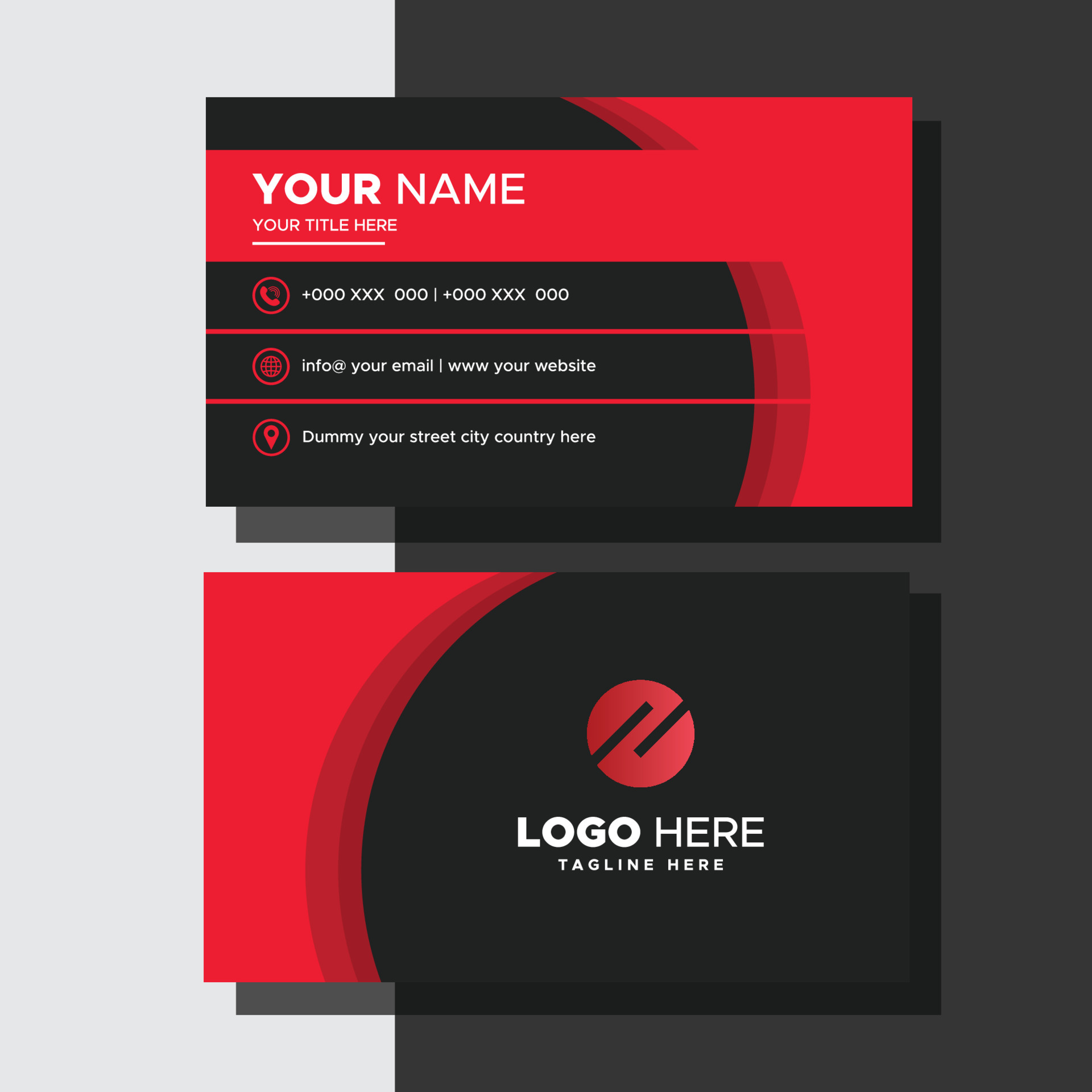 Stylish Black And Red Business Card 6067352 Vector Art at Vecteezy