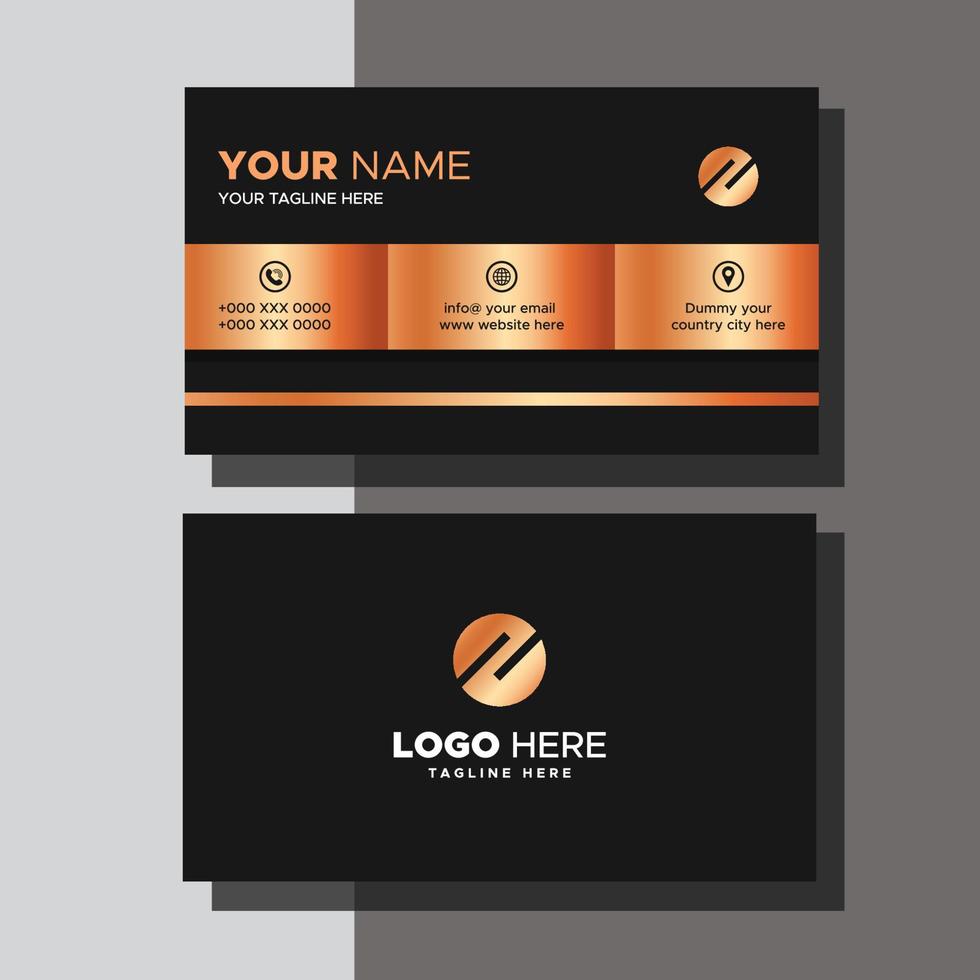 Copper Black Business Card vector