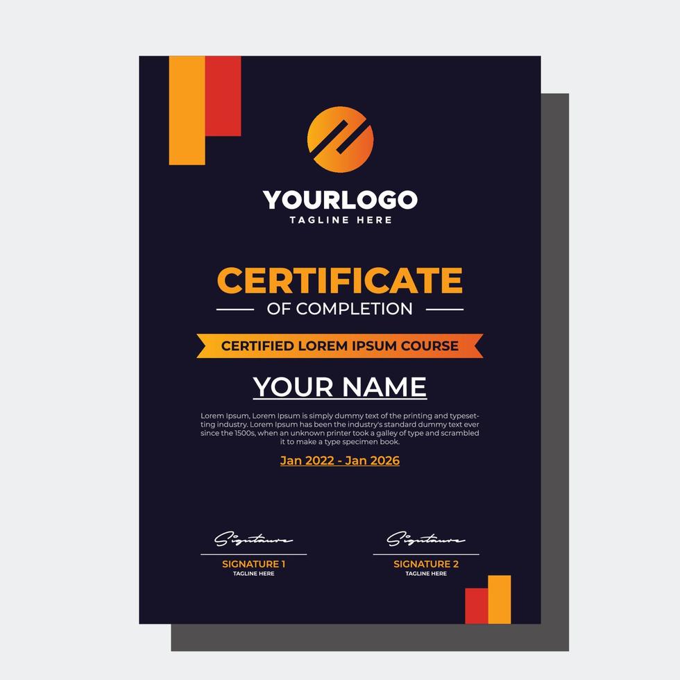 certificado creativo y minimalista vector