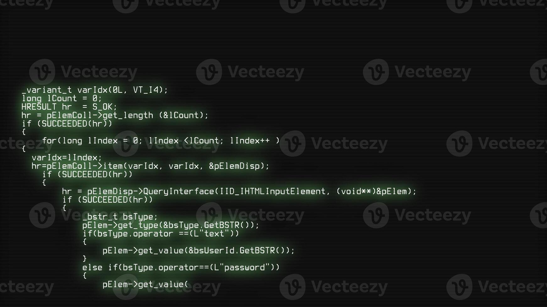 código de programa en una pantalla de computadora. concepto de tecnología, codificación, programación, desarrollo de software y piratería foto