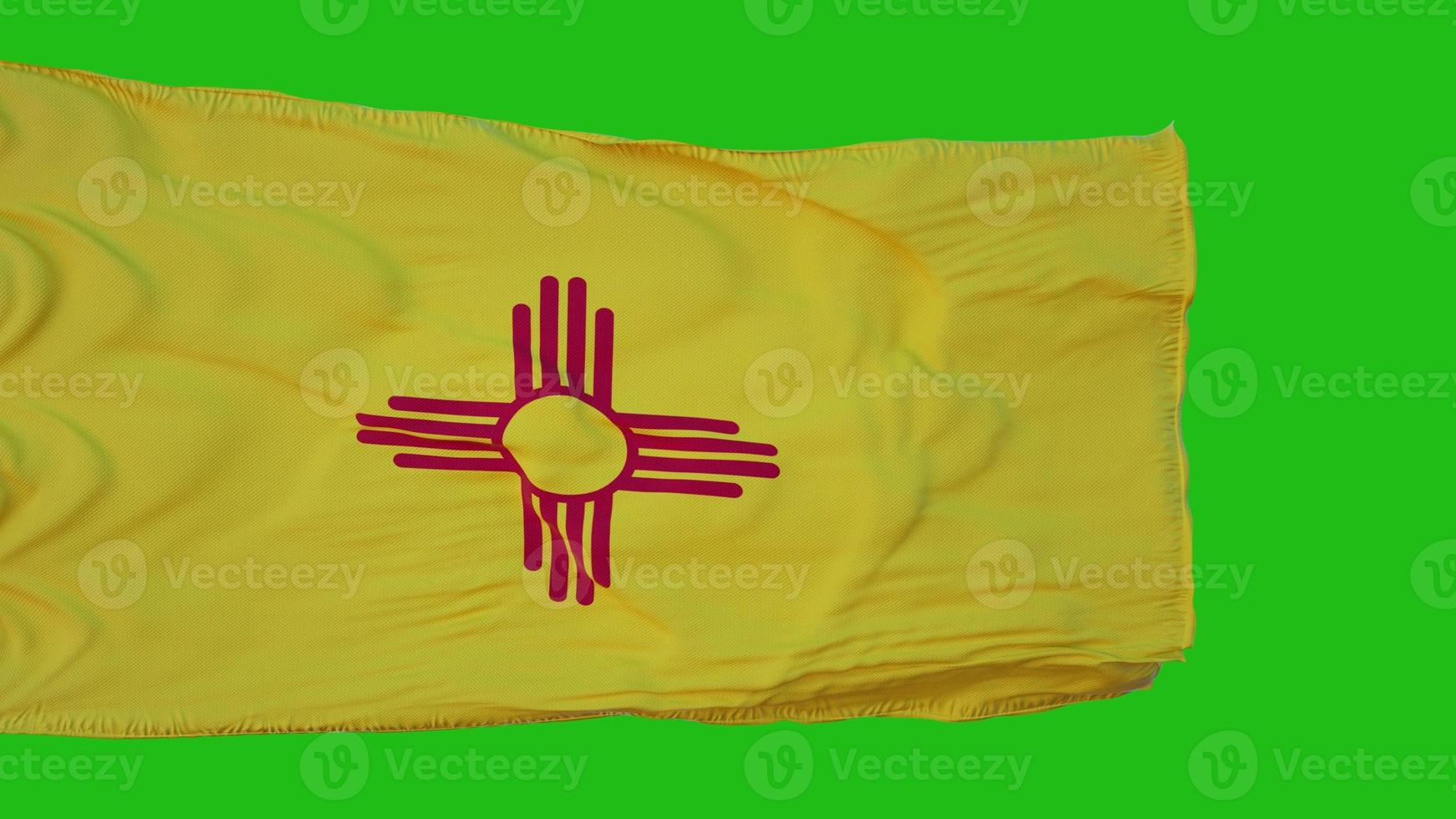 Flag of New Mexico on Green Screen. Perfect for your own background using green screen. 3d rendering photo