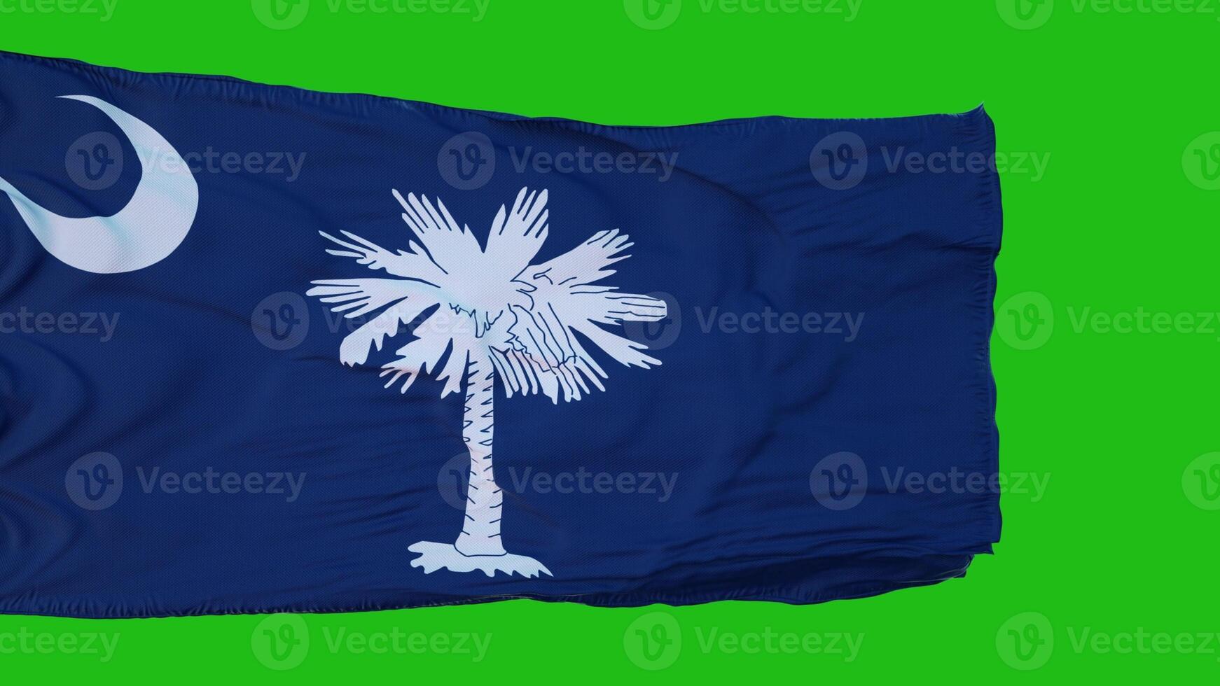 Flag of South Carolina on Green Screen. Perfect for your own background using green screen. 3d rendering photo