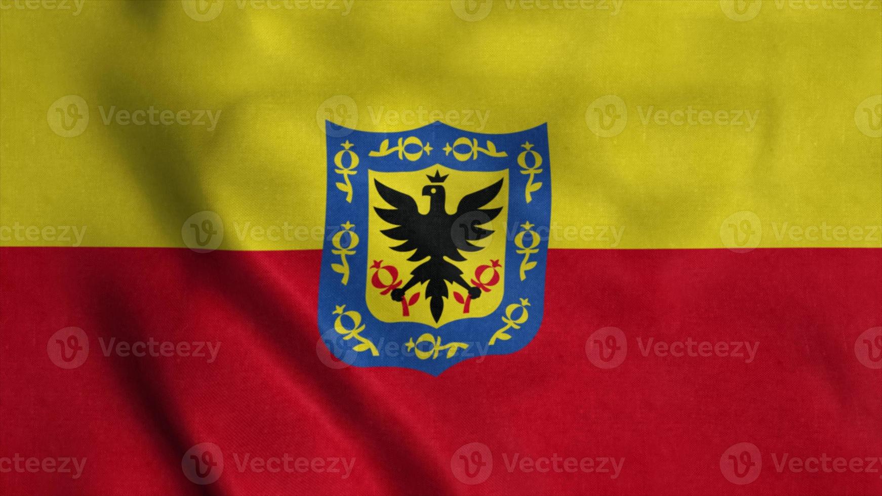 Bogota Capital City Flag of Colombia, waving in wind. 3d illustration photo