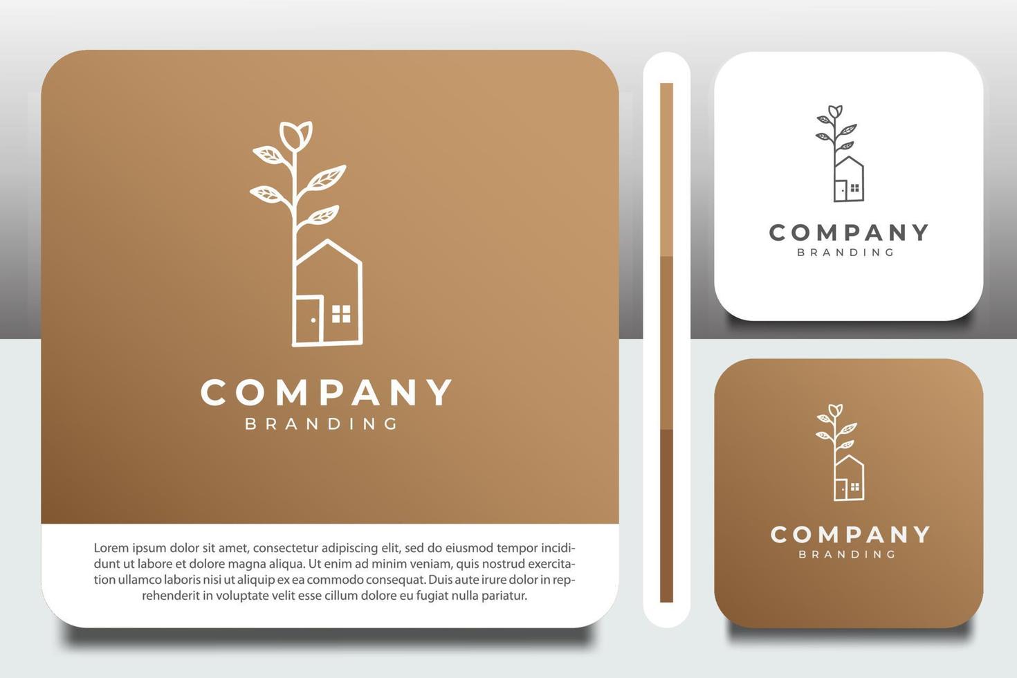 logo design template, with plant house icon vector