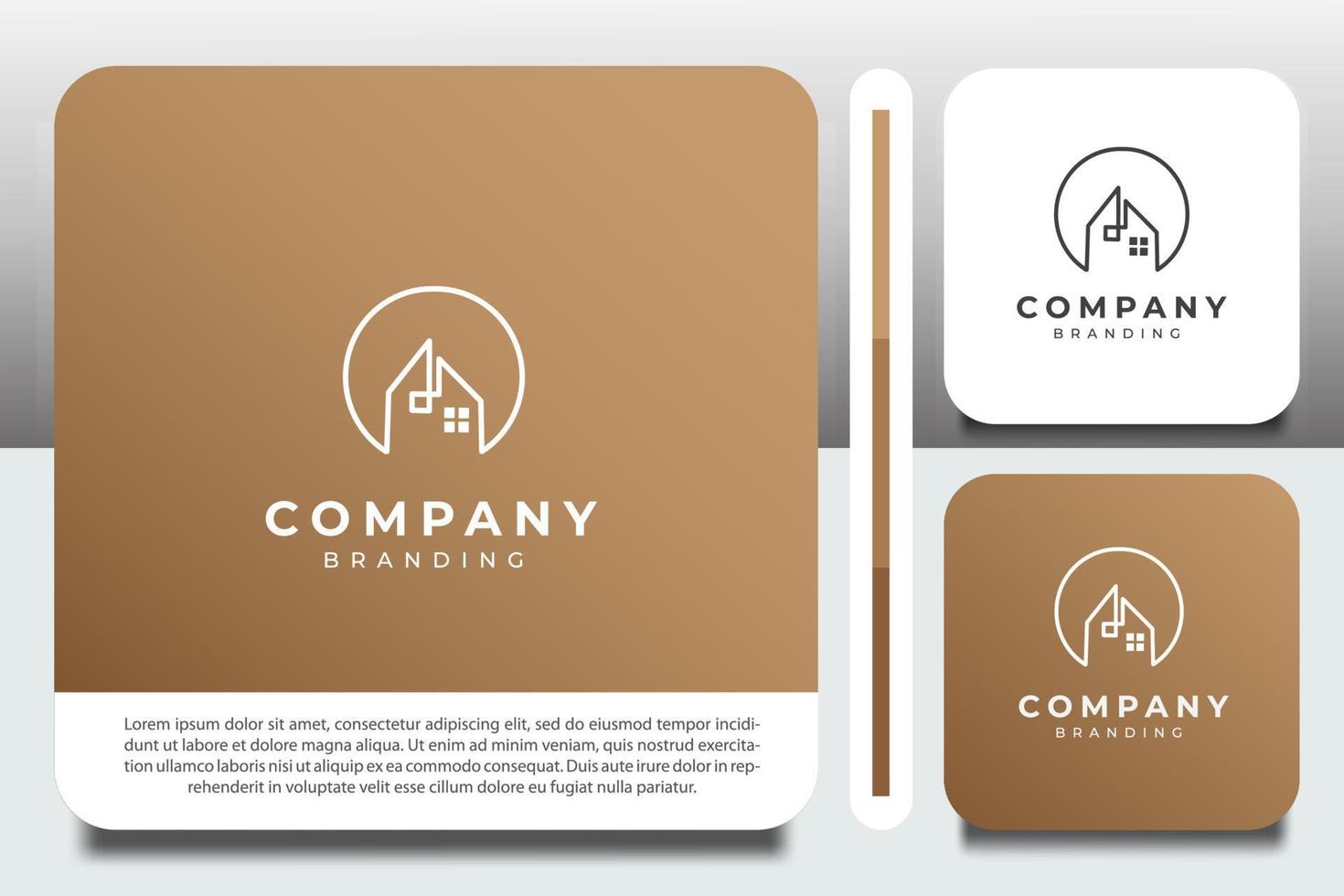 logo design template, with circle house icon outline vector