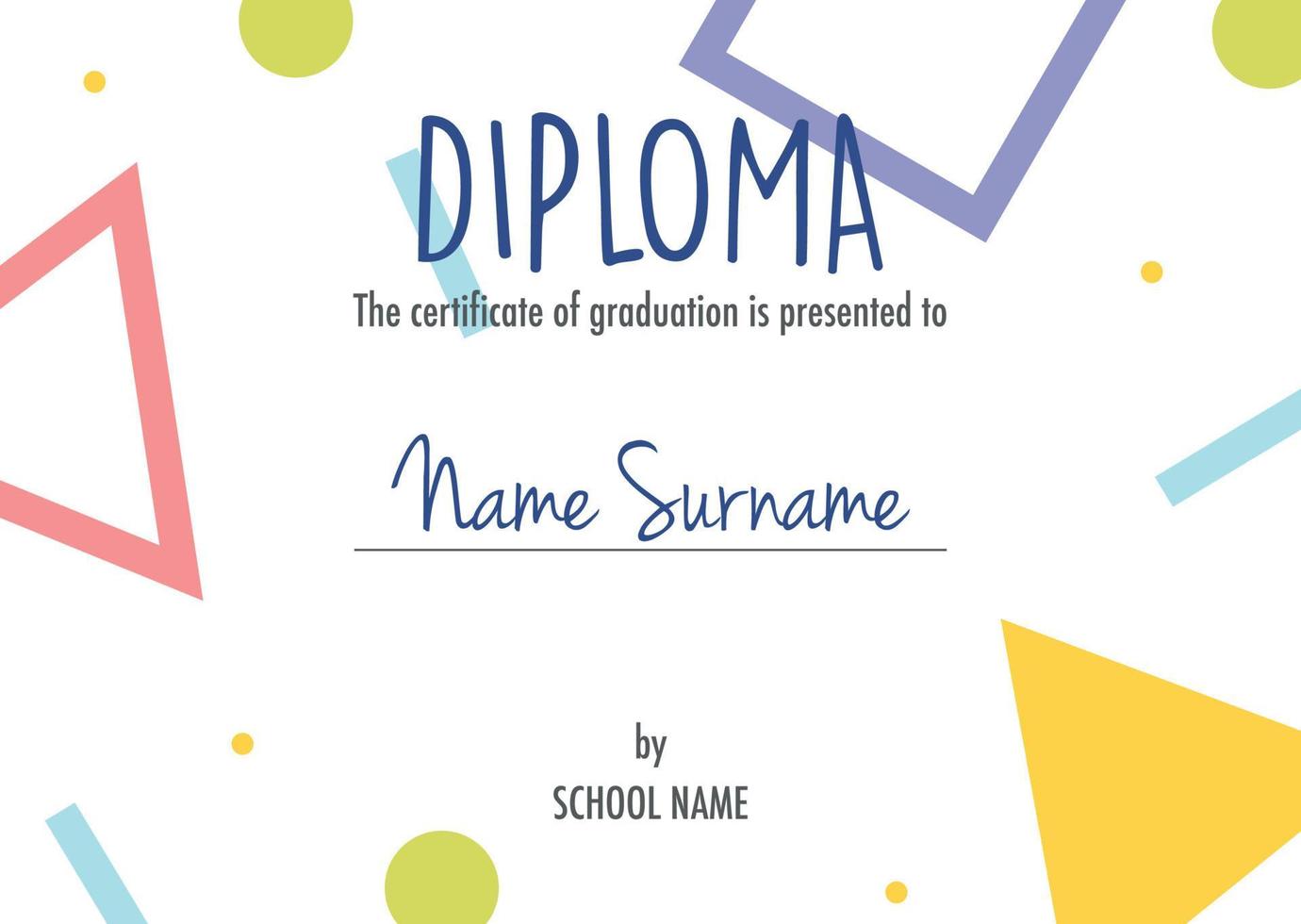 Diploma certificate concept template vector