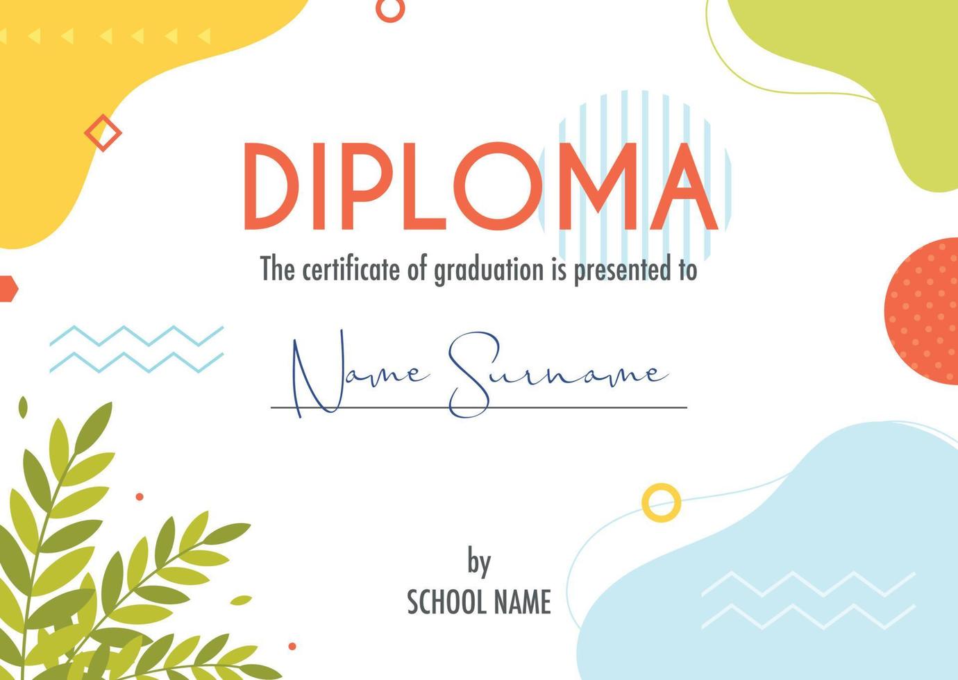 plantilla de concepto de certificado de diploma vector