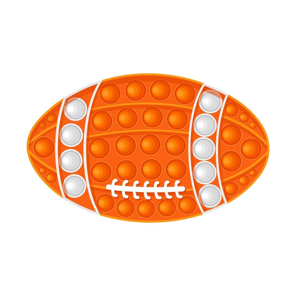 Antistress toy. Rugby ball. Vector illustration isolated on white background.