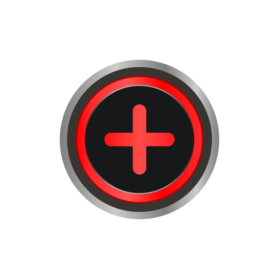 esta es la ilustración de la plantilla del logotipo del botón de adición vector