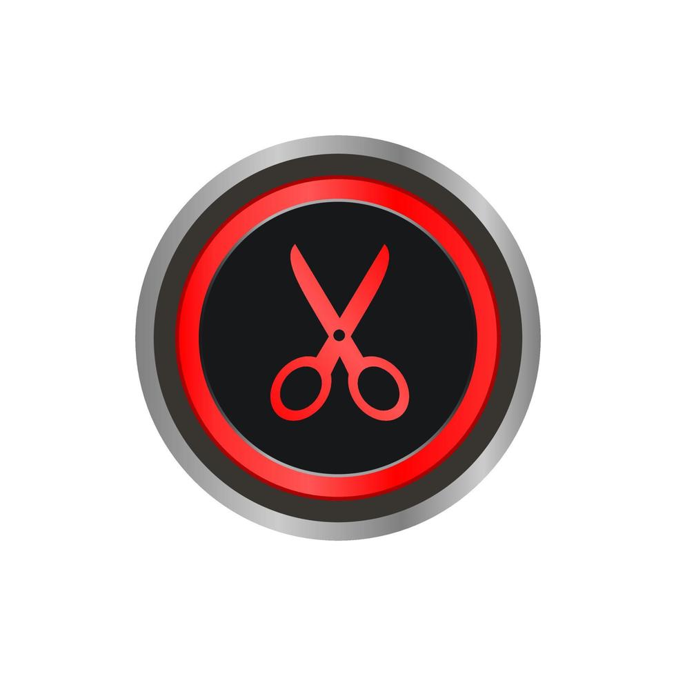 This is scissor button icon logo template illustration vector