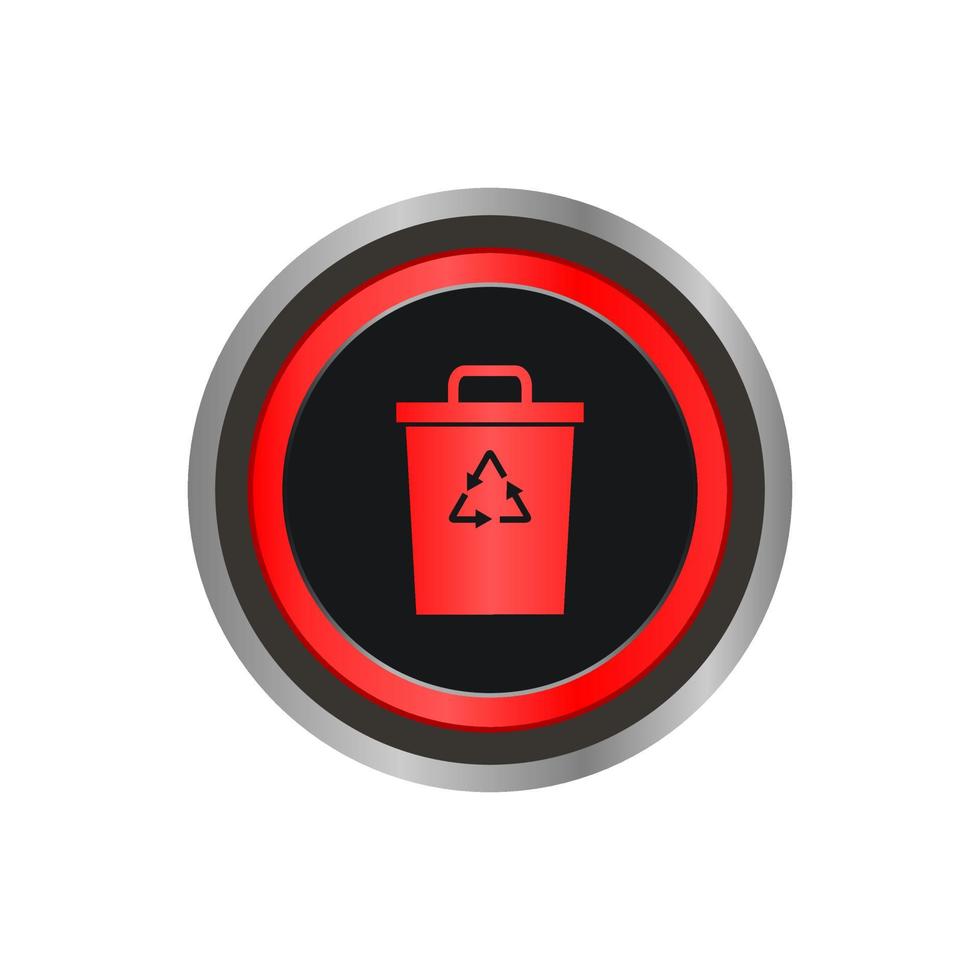 This is Trash can button icon logo vector