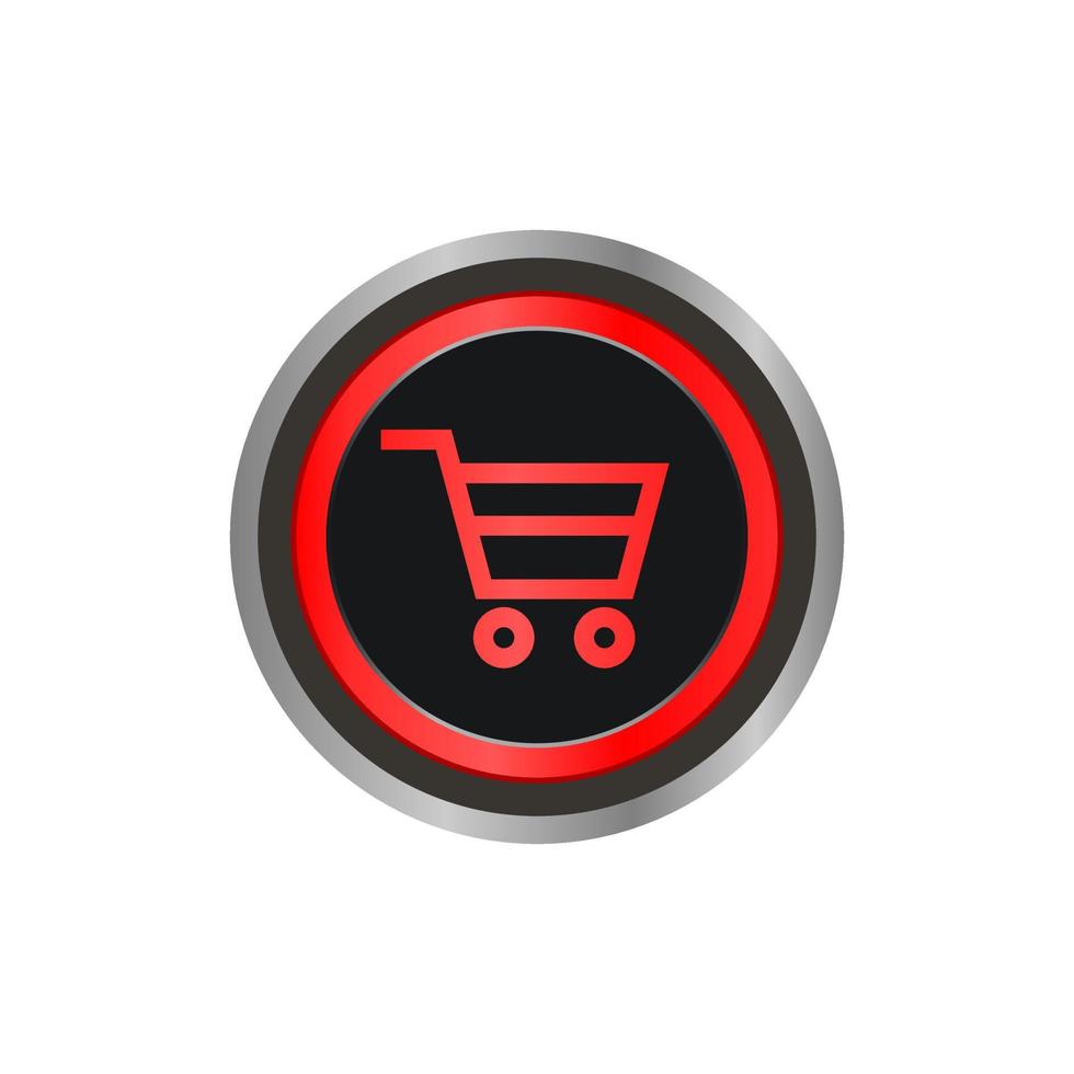 Shopping cart button logo template illustration vector