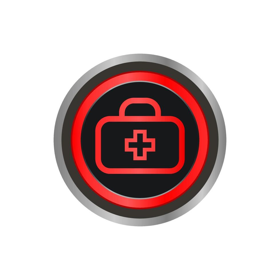 Medical button logo template illustration vector