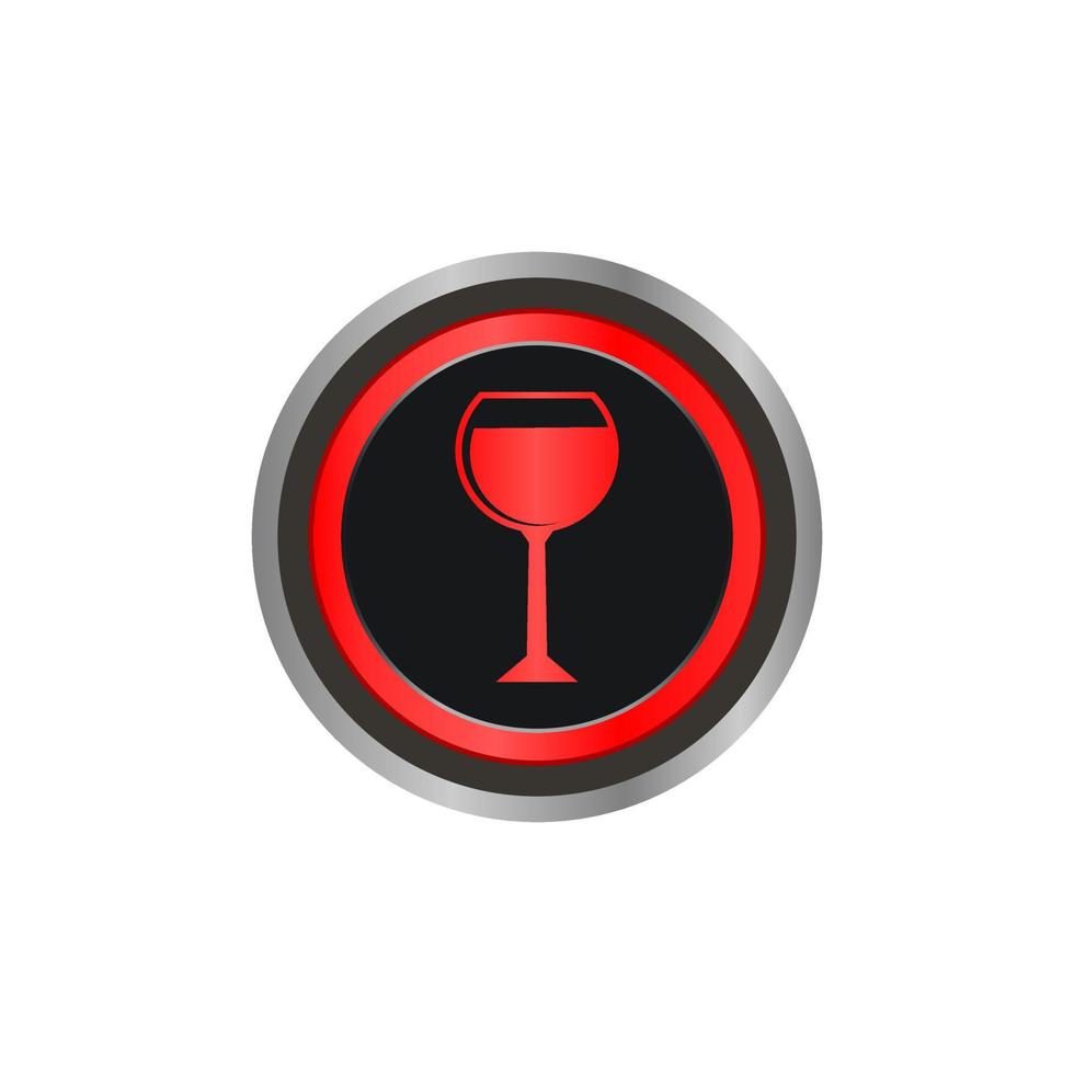 This is glass button icon logo template vector