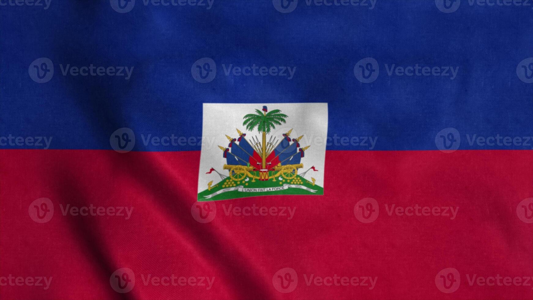 Haiti flag waving in the wind. National flag of Haiti. 3d rendering photo