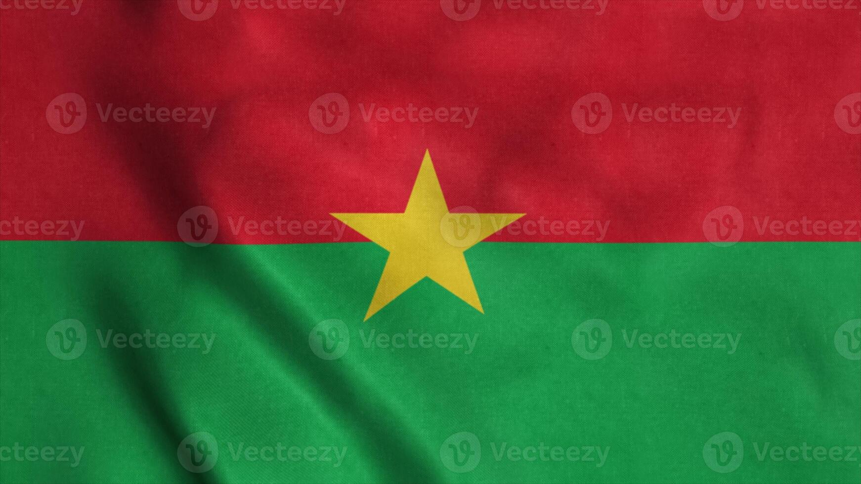 Burkina Faso flag waving in the wind. National flag of Burkina Faso. 3d illustration photo