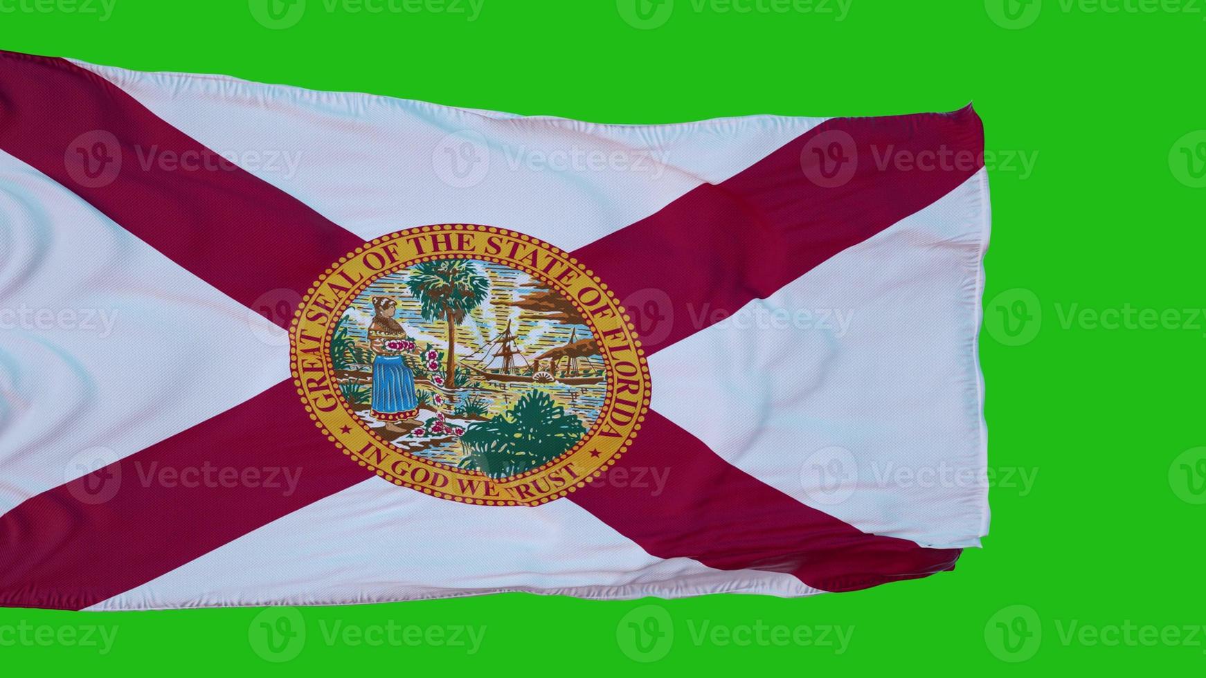 Flag of Florida on Green Screen. Perfect for your own background using green screen. 3d rendering photo