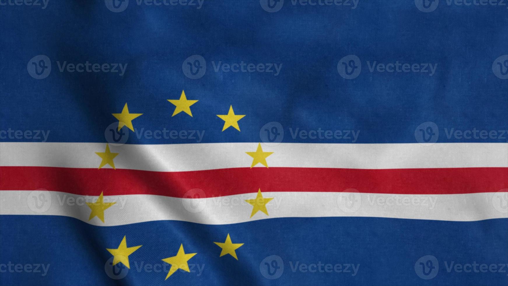 Flag of the Cape Verde, waving in wind. 3d illustration photo