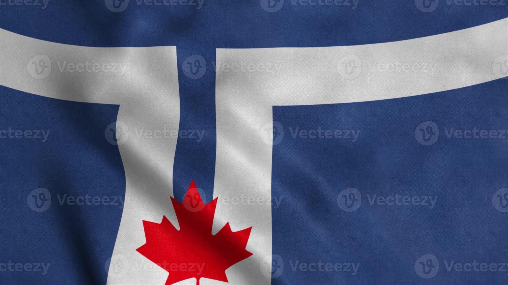 Flag of Toronto waving in wind. Realistic Toronto flag background photo