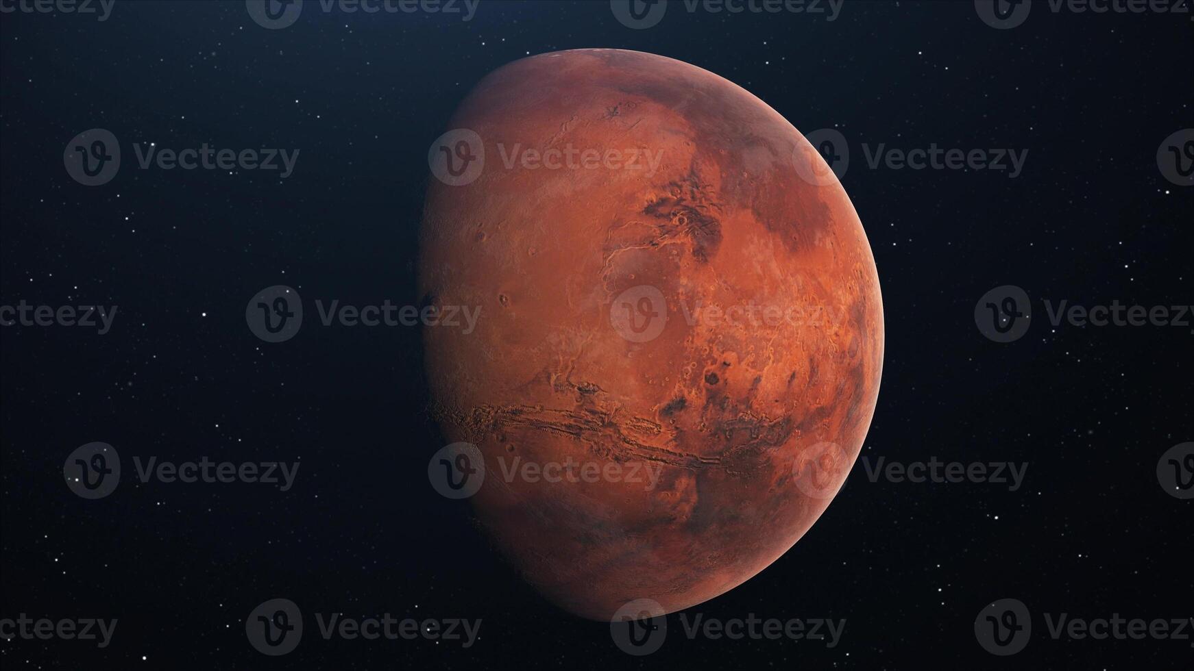 Mars in space. Photo realistic 3d rendering