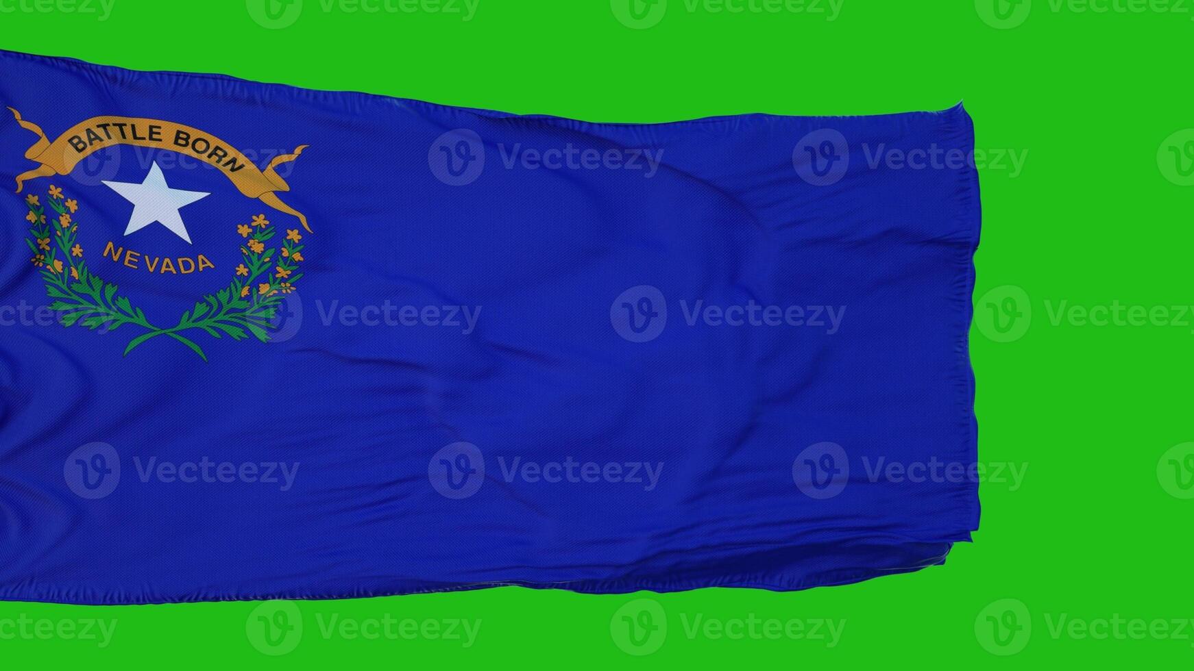 Flag of Nevada on Green Screen. Perfect for your own background using green screen. 3d rendering photo