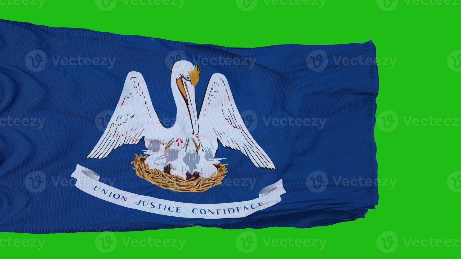 Flag of Louisiana on Green Screen. Perfect for your own background using green screen. 3d rendering photo