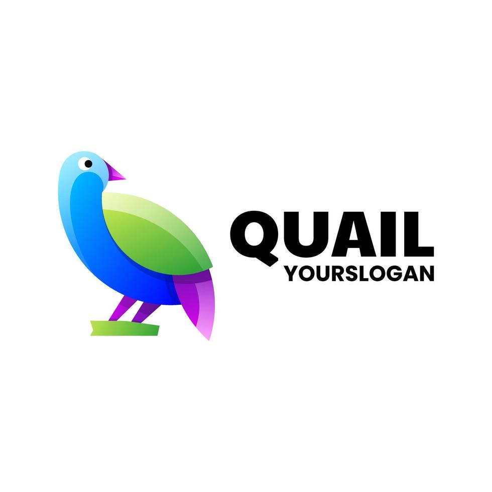 creative quail colorful logo design vector