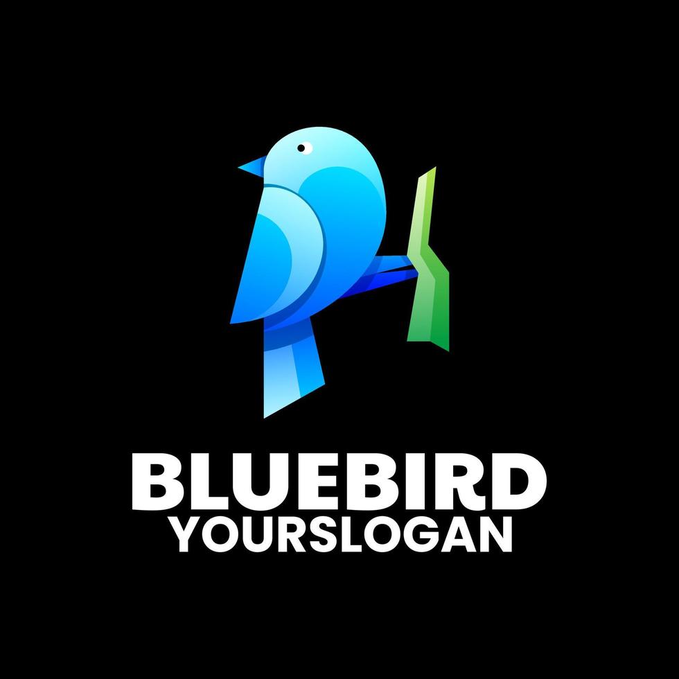 diseño de logotipo colorido pájaro azul creativo vector