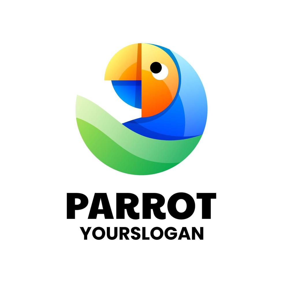 creative parrot colorful logo design vector