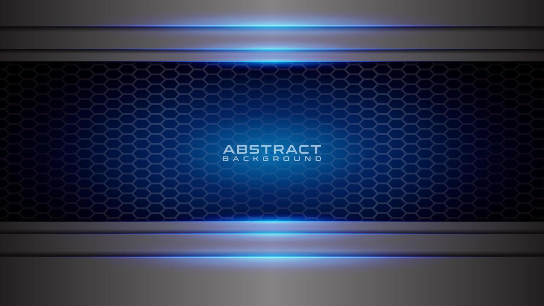 Abstract metallic blue black frame layout design tech innovation concept background. Abstract background template vector