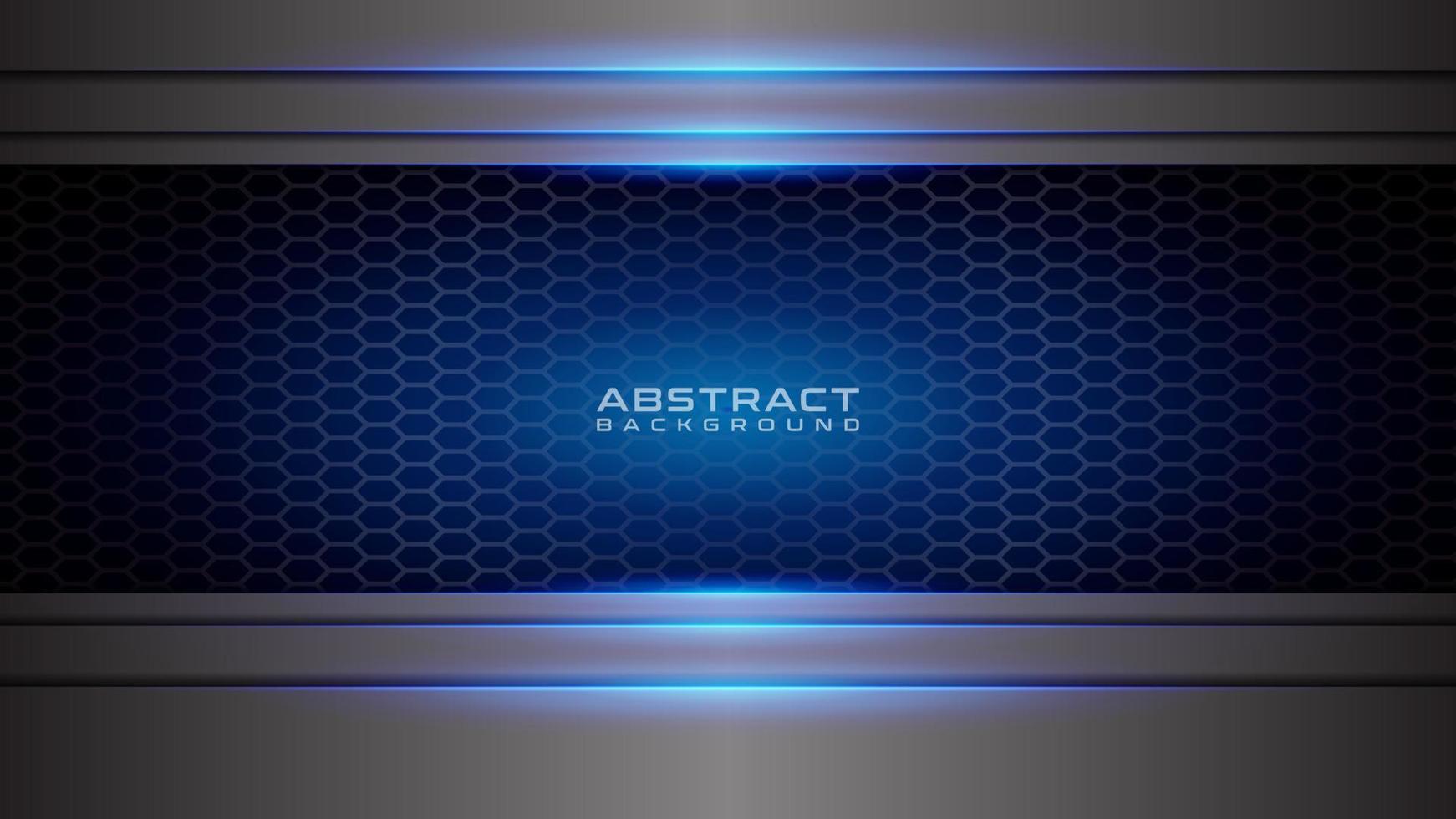 Abstract metallic blue black frame layout design tech innovation concept background. Abstract background template vector