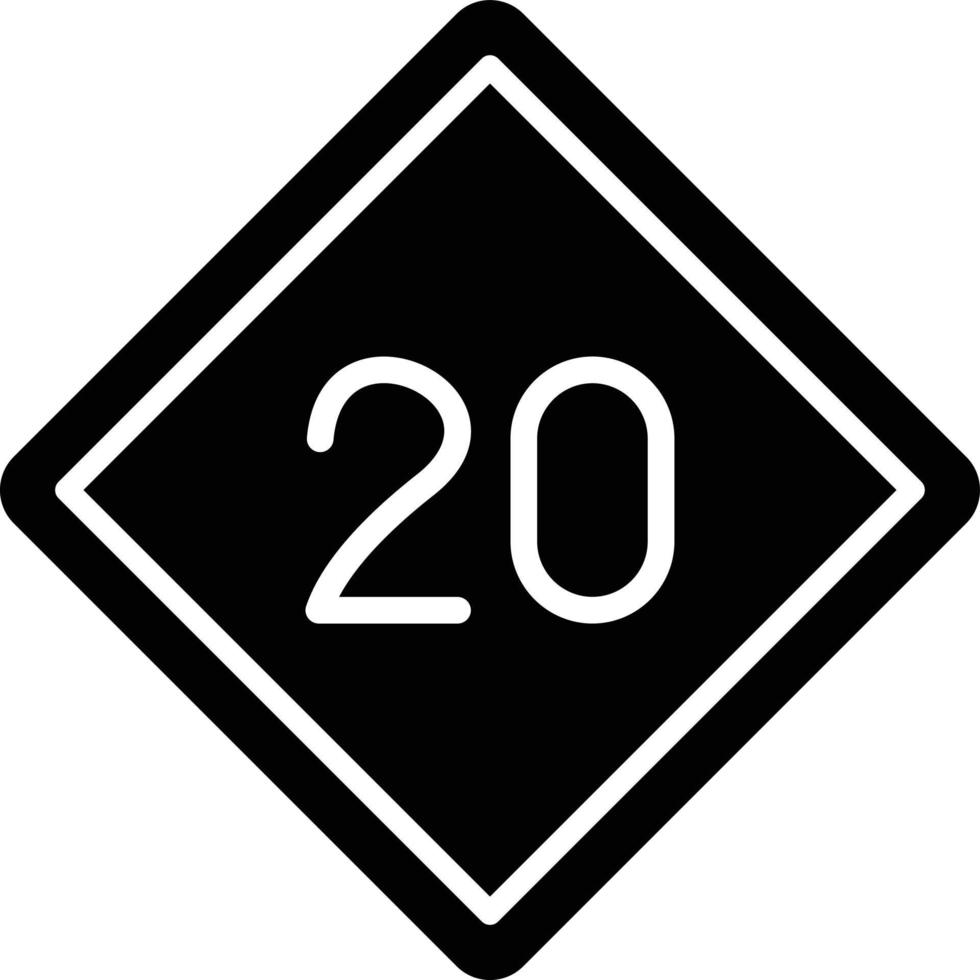 estilo de icono de límite de velocidad 20 vector