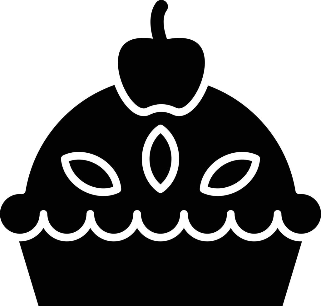 estilo de icono de tarta de manzana vector