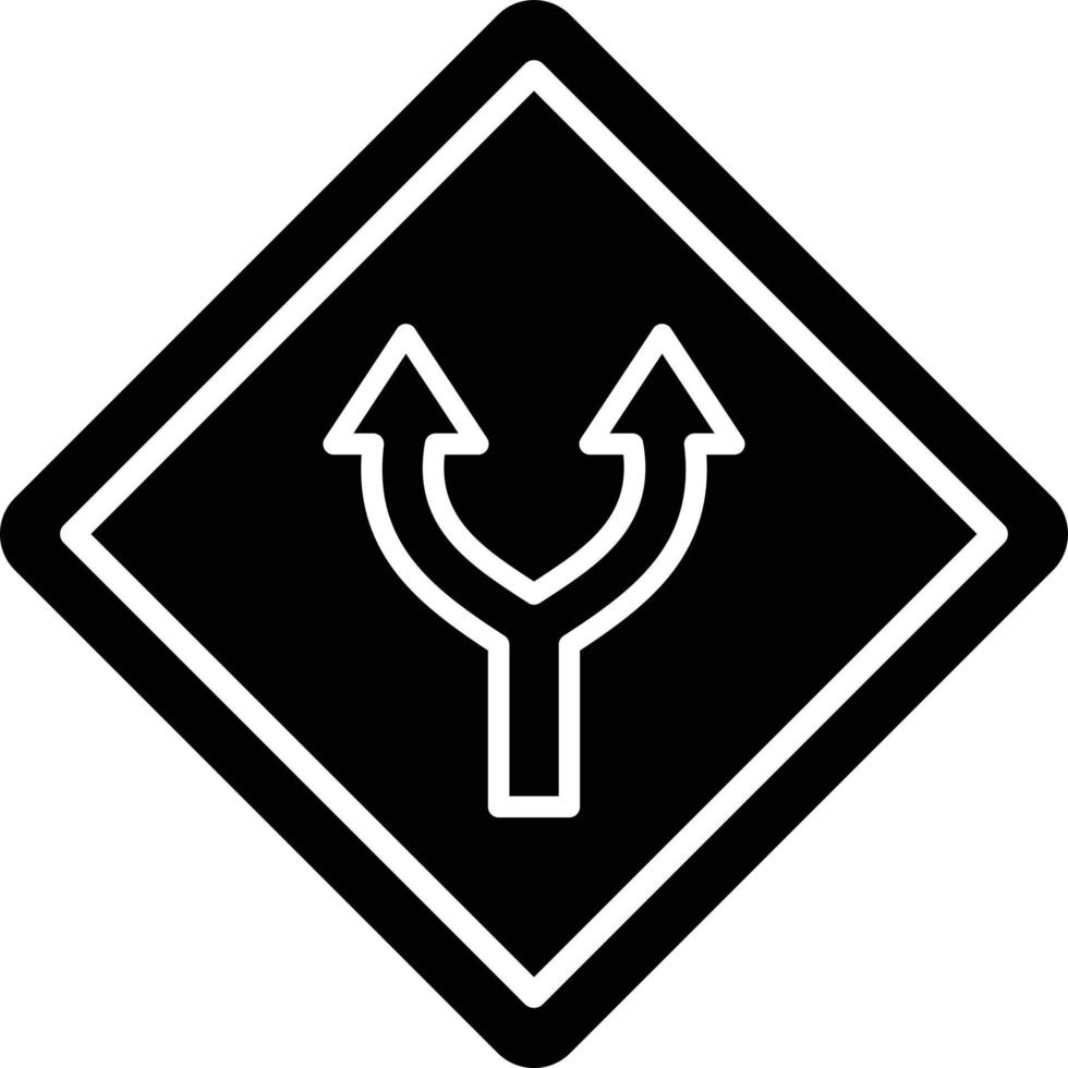 Split Road Icon Style vector