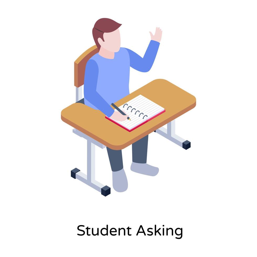 Active learner, a modern isometric icon vector