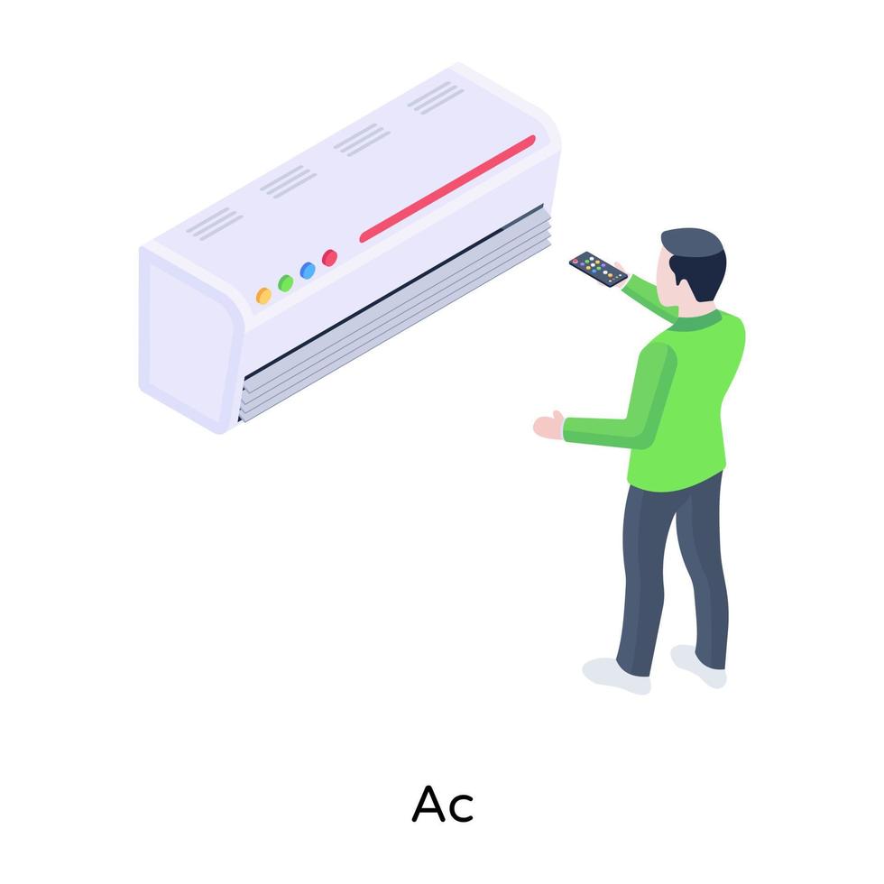 ilustración isométrica ac con gráficos de alta calidad vector