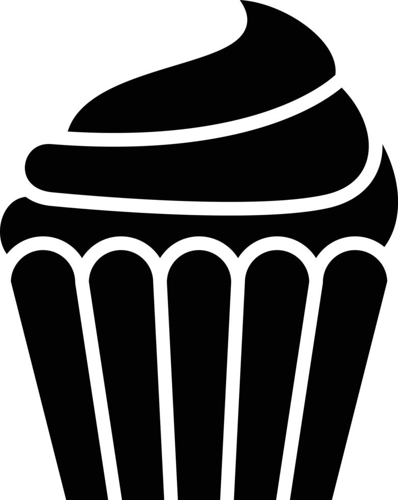 estilo de icono de cupcake vector