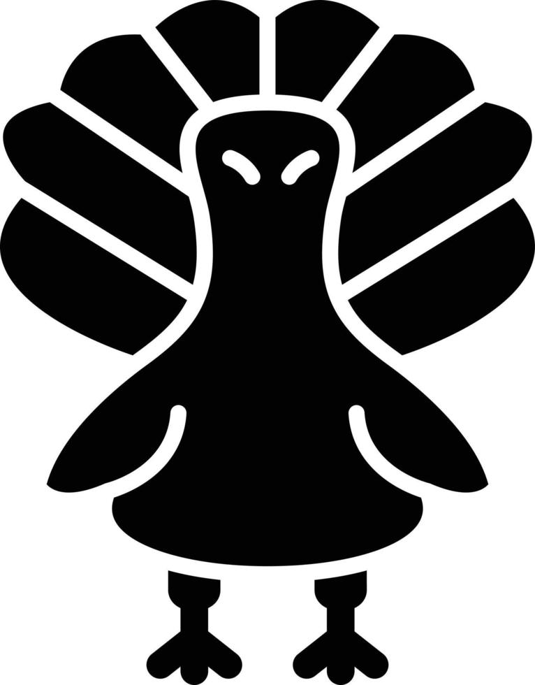 estilo de icono de pavo vector