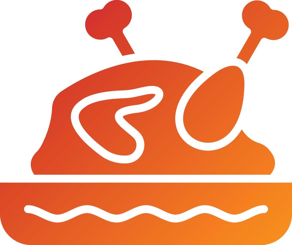 Roasted Chicken Icon Style vector