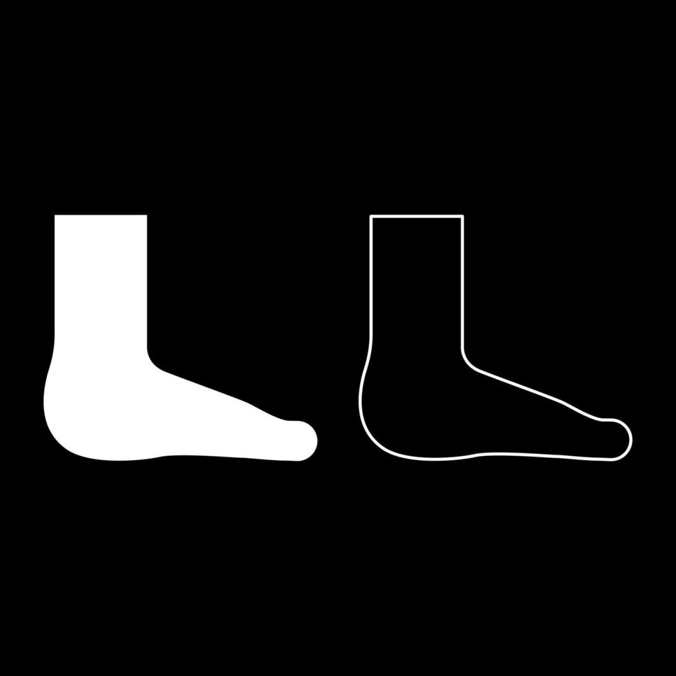 Foot care concept human ankle sole naked set icon white color vector illustration image solid fill outline contour line thin flat style