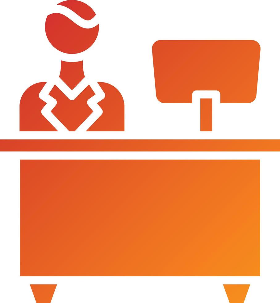 Reception Desk Icon Style vector