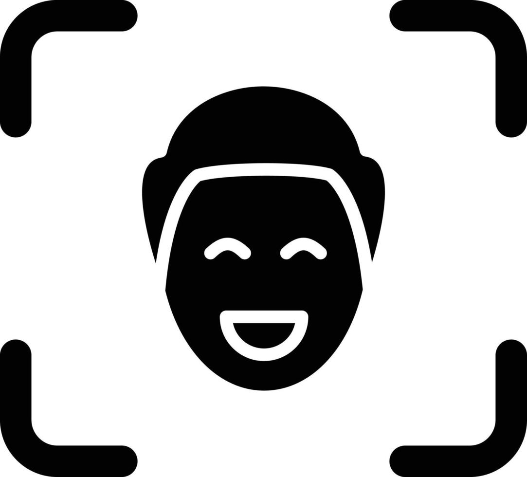 estilo de icono de reconocimiento facial vector