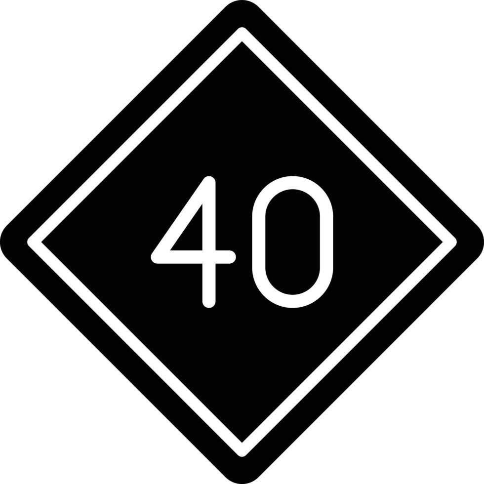 40 Speed Limit Icon Style vector