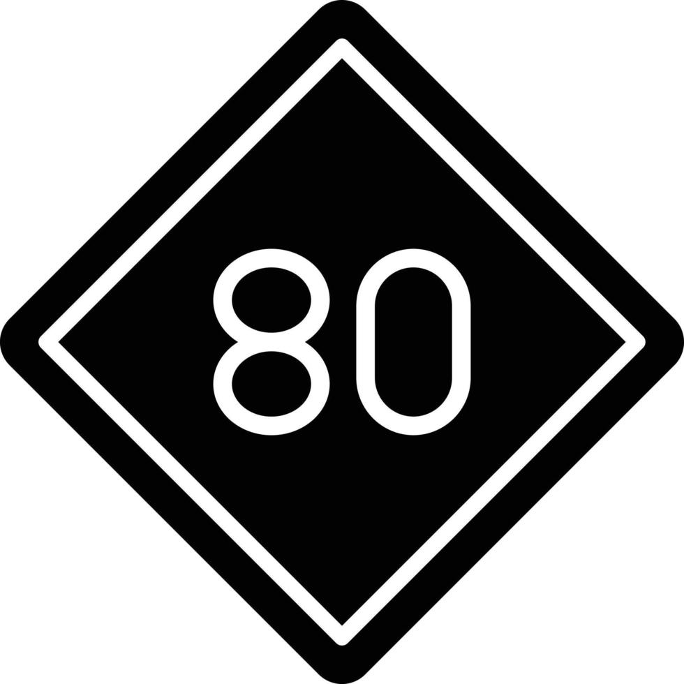 estilo de icono de límite de velocidad 80 vector