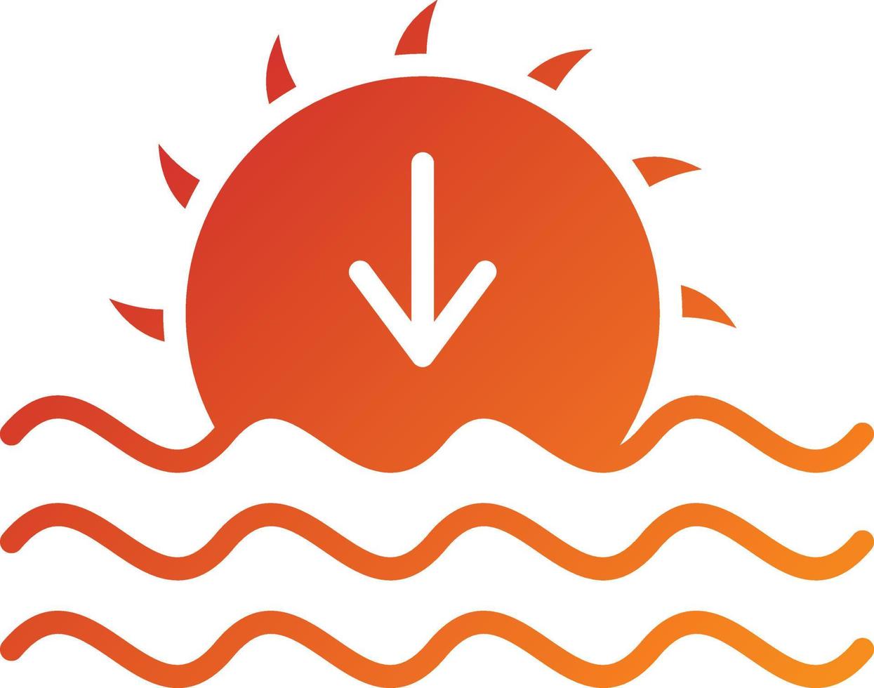 estilo de icono de puesta de sol vector