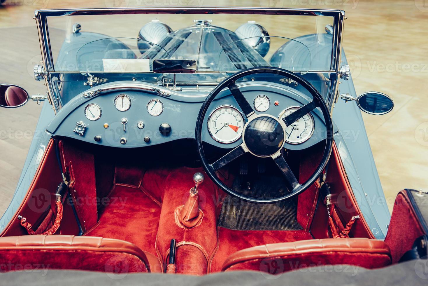 Retro interior of old automobile photo