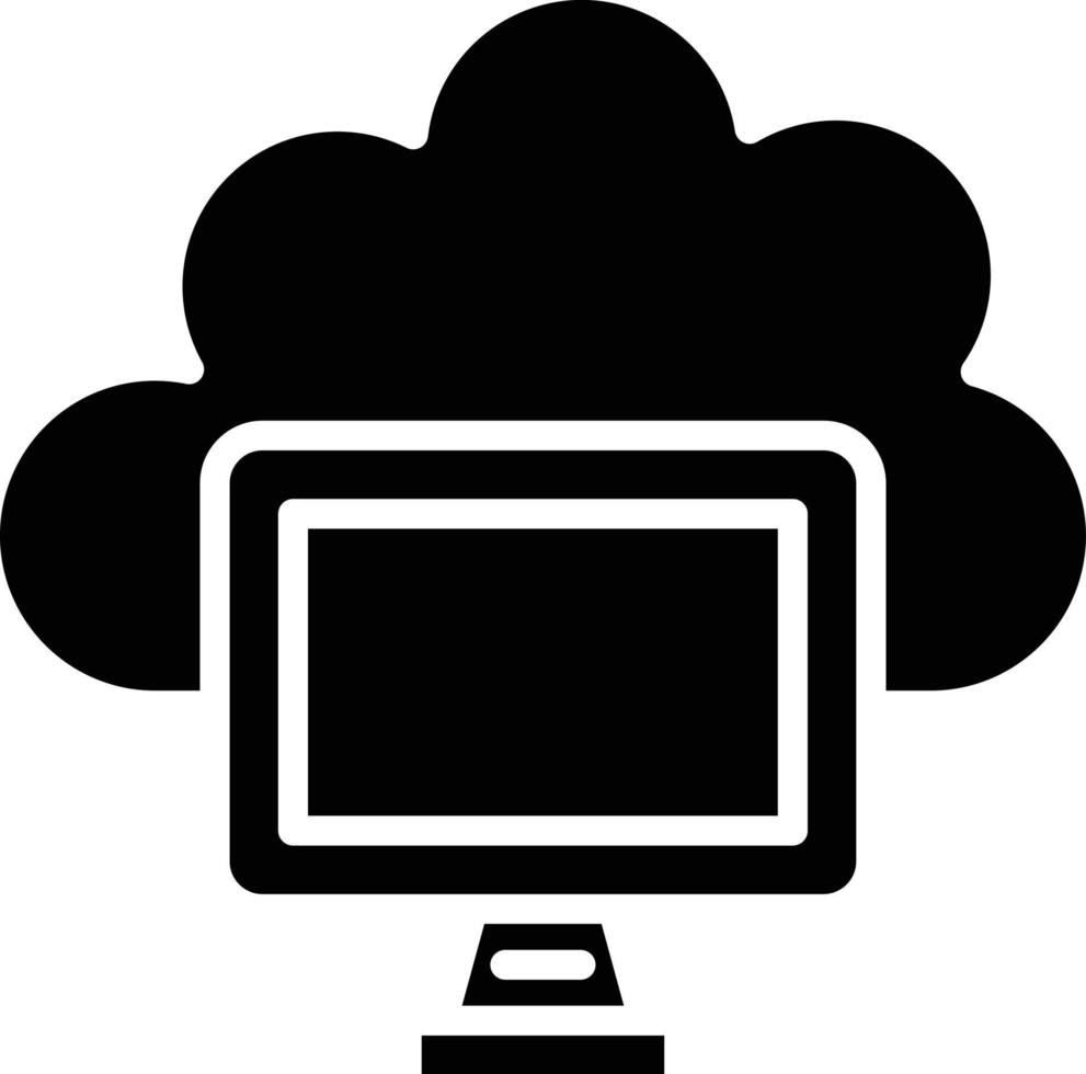 estilo de icono de computación en la nube vector