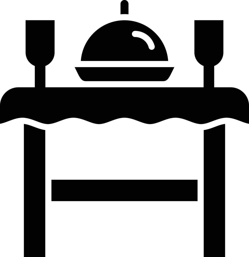 estilo de icono de mesa de comedor vector